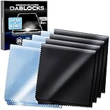 DABLOCKS クリーニングクロス マイクロファイバー メガネ拭き 液晶画面やカメラレンズにも　20×20cmの8枚セット(黒4枚、水色4枚) image