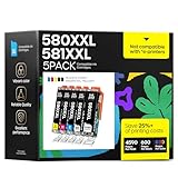 iNKPAD 580XL Cartuchos de Tinta Compatibles con Canon TS6150 TS6250 TS6350 TS705 TR7550 TR8550 TS8150 TS8250 TS9550 (2Negro 1Cian 1Magenta 1Amarillo, 5 Paquetes)