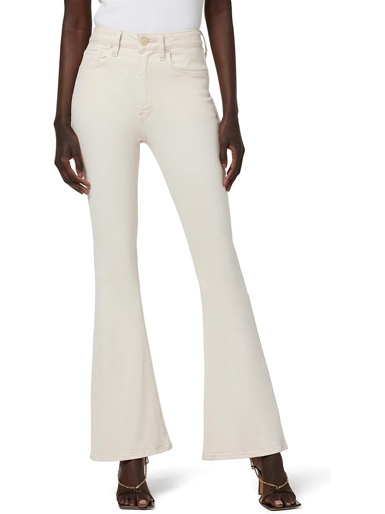 Beige Hudson Jeans Holly High-Rise Flare Barefoot in Egret