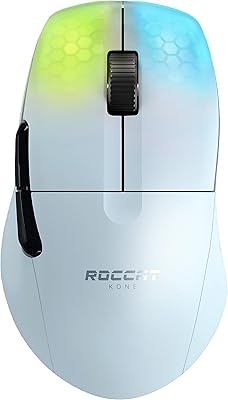 ROCCAT ゲーミングマウス Kone Pro Air ワイヤレス 2.4GHz/Bluetooth ホワイト/白 光学式/19K/オプティカルスイッチ/サイドボタン/軽量75g/PTFE/Reflex/RGB ドイツデザイン