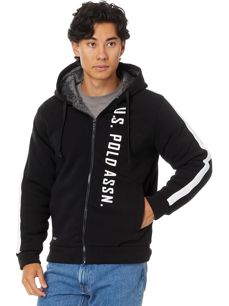 U.S. POLO ASSN. USPA High Density Print Woodmark Sherpa Hoodie