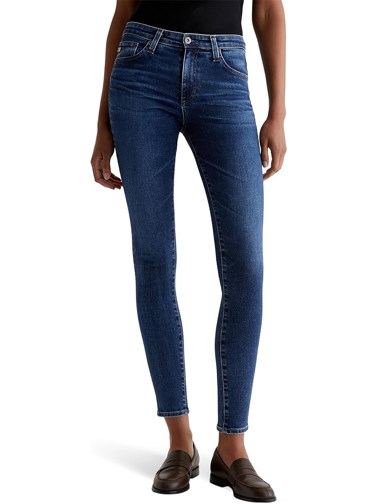 Navy AG Jeans Farrah Mid Rise Skinny Jeans in Vp 10 Years Zurich