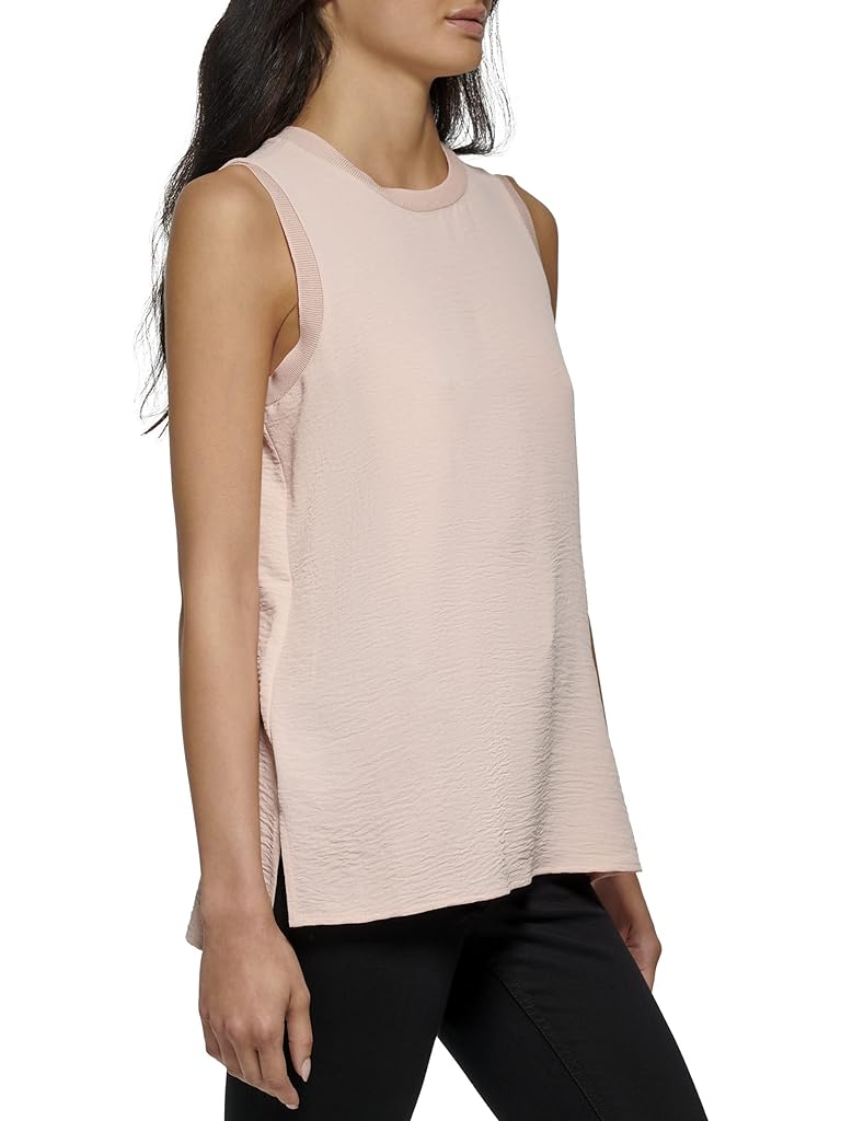 Calvin Klein Sleeveless High-Low with Rib Trim