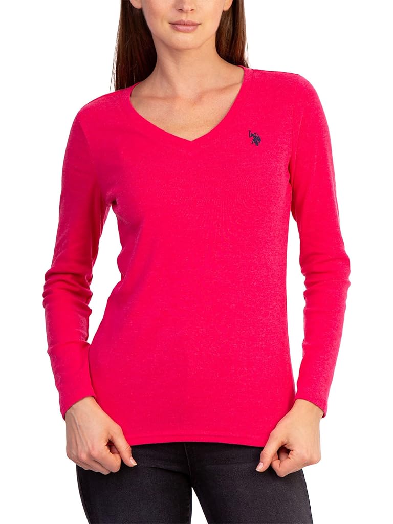 U.S. POLO ASSN. USPA Long Sleeve Rib V-Neck Tee