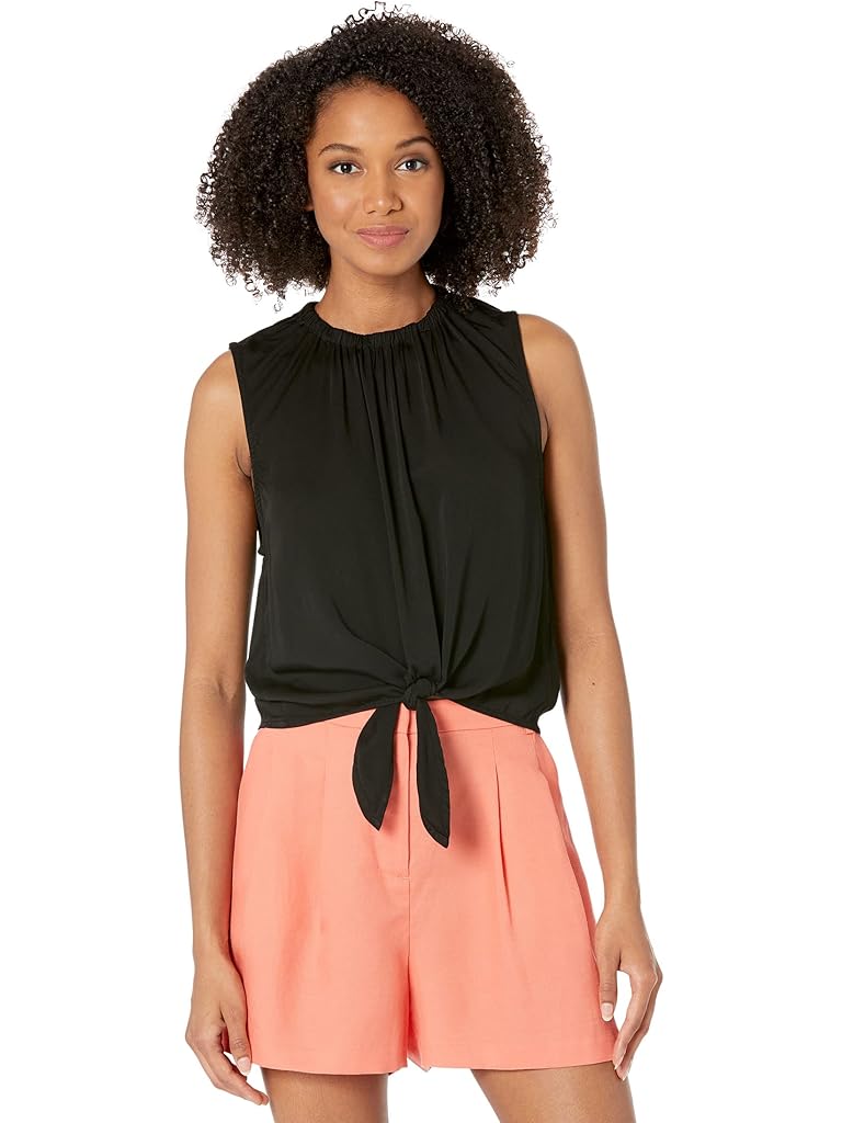 bella dahl Ruffle Neck Tie Front Tank