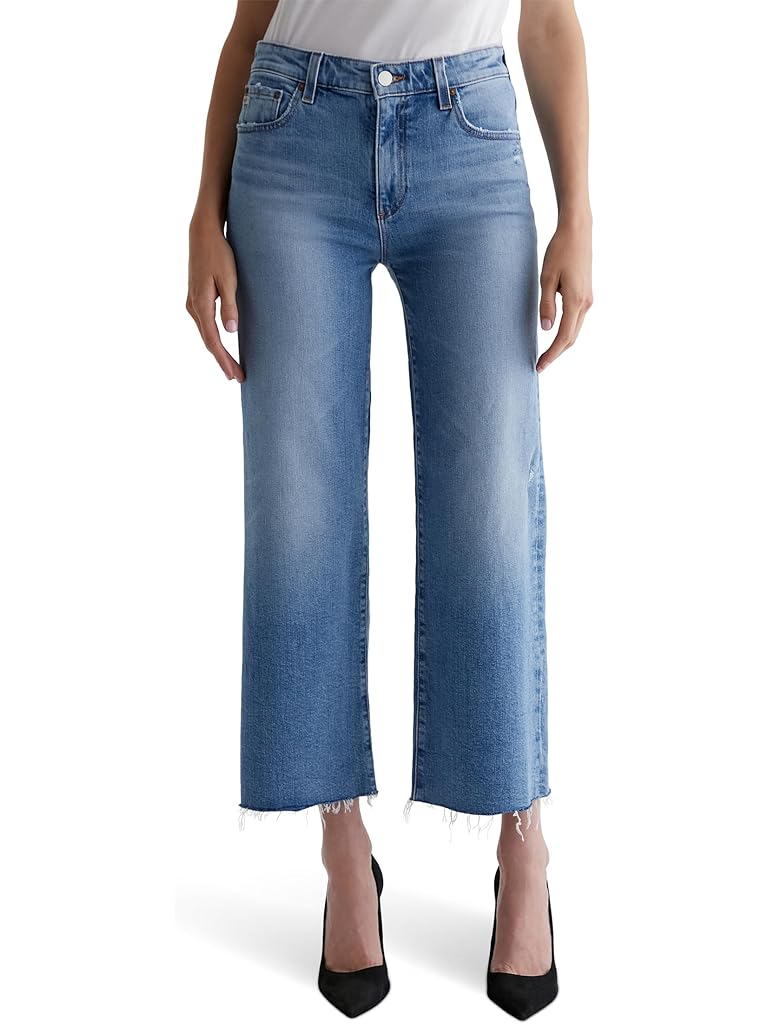 Blue AG Jeans Saige Mid Rise Wide Leg Jeans in 18 Years Oslo