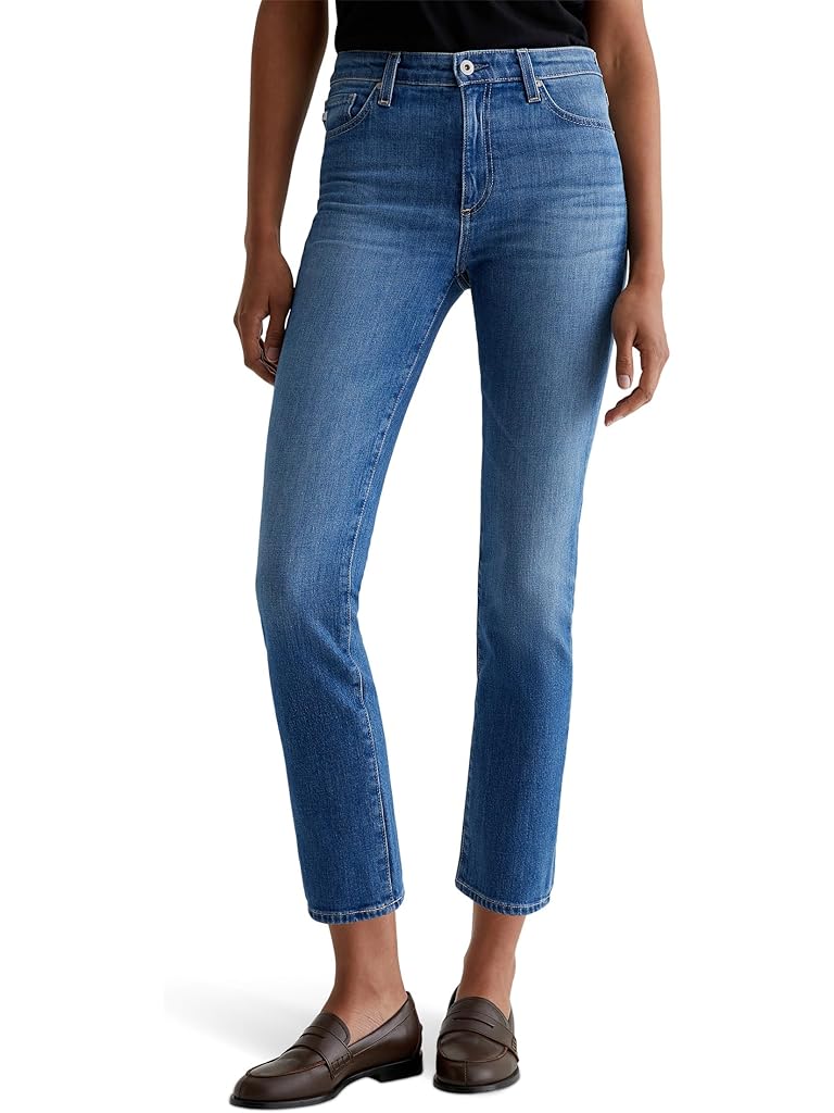 Neutral AG Jeans Mari Mid Rise Slim Straight Jeans in Runway