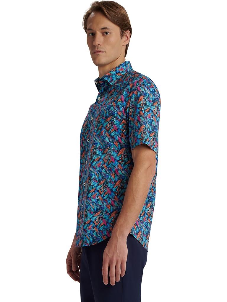 BUGATCHI Orson Casual Cotton Button-Up Short Sleeve Shirt