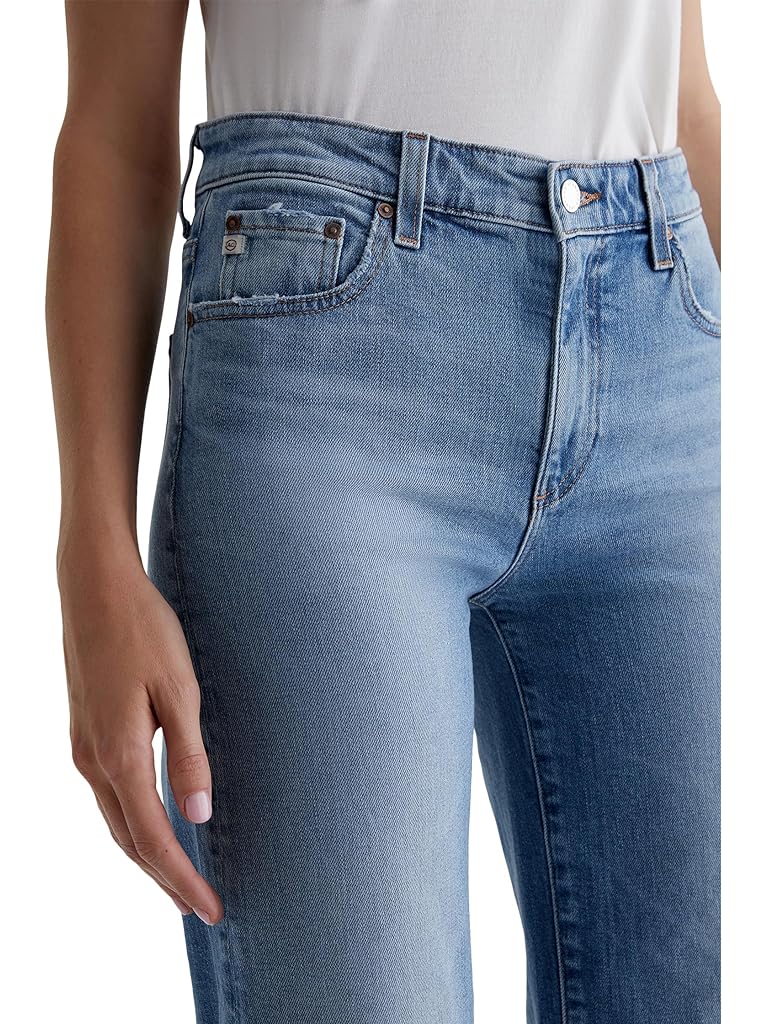 Blue AG Jeans Saige Mid Rise Wide Leg Jeans in 18 Years Oslo