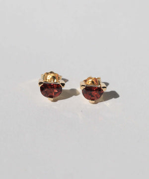 half-moon garnet 14k yellow stud earrings Brooklyn 