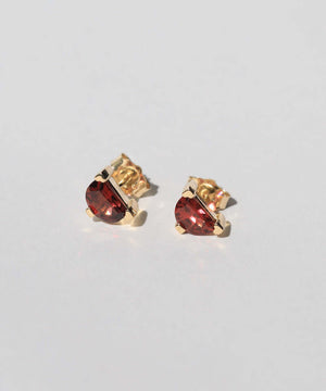 half-moon garnet 14k yellow stud earrings Brooklyn 