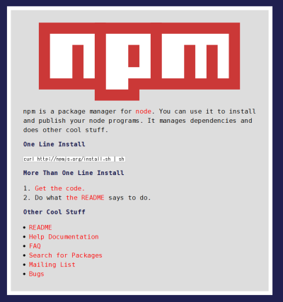 図4 Node.jsの配布パッケージにはパッケージマネージャ「npm」が同梱されている