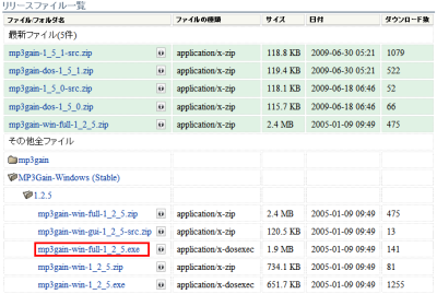 図6 エラーが表示される場合は「mp3gain-win-full-1_2_5.exe」をインストールするとよい