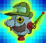 The Catch Card of the Brobot's head from Super Paper Mario