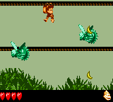 Screenshot of Jungle Jeopardy in Donkey Kong GB: Dinky Kong & Dixie Kong.