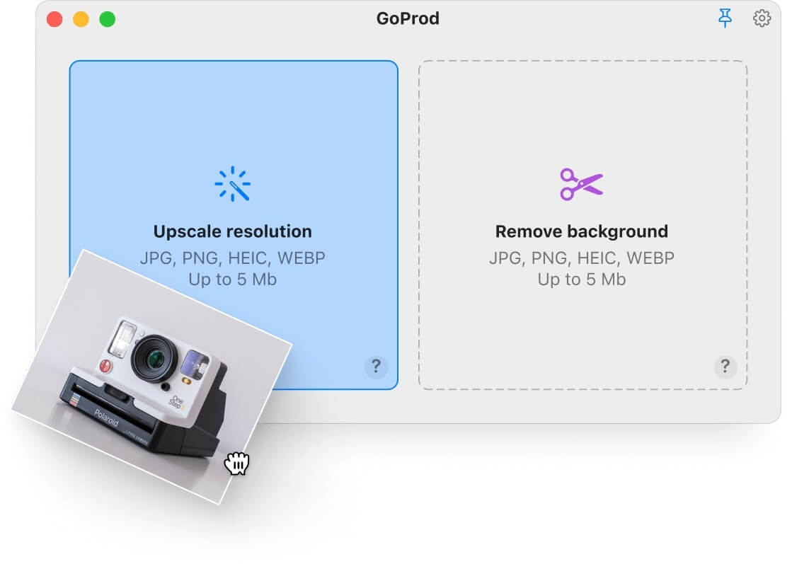 the screenshot of goProd interface