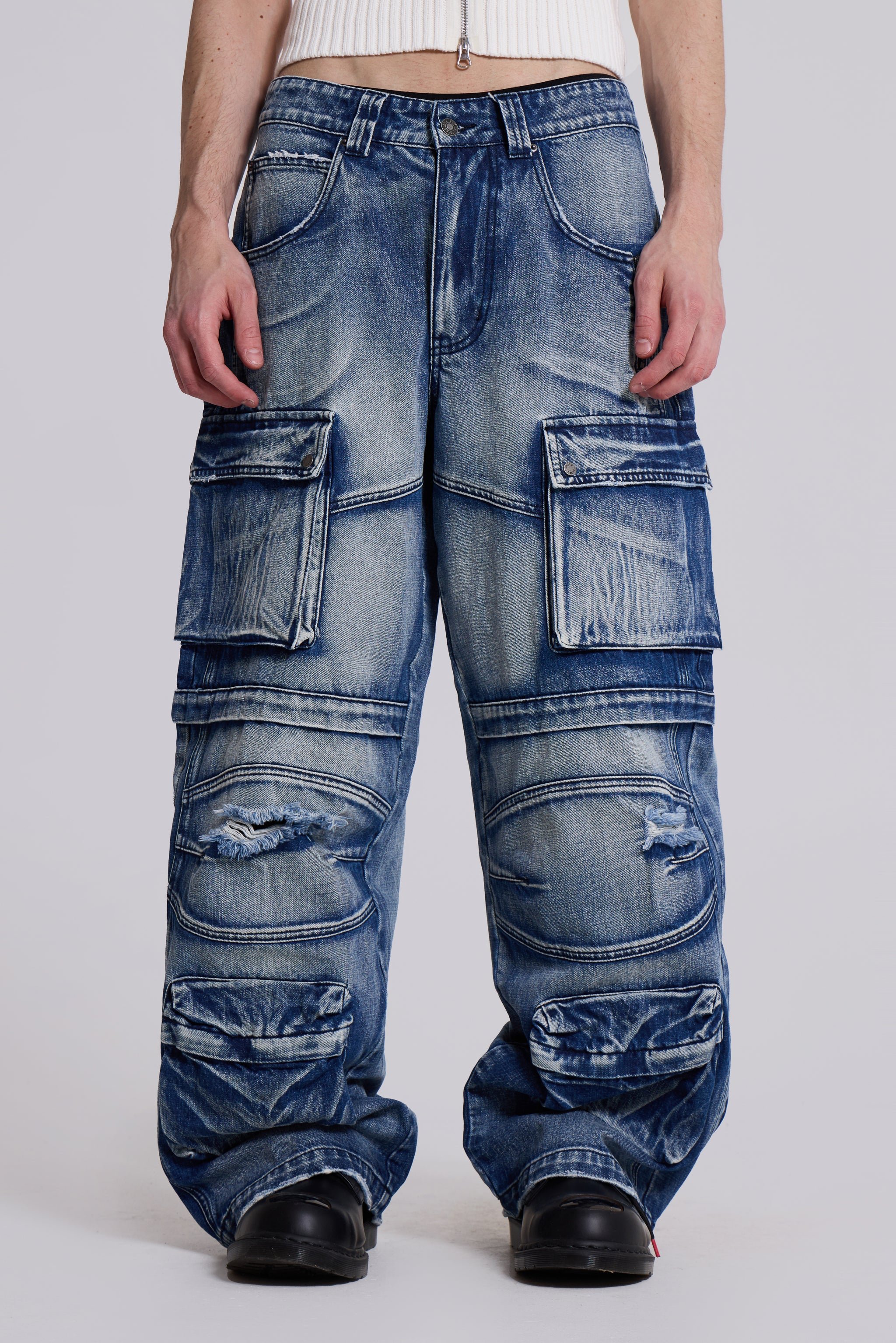 Light Wash Apex Denim Cargos