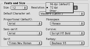 Figure 7: The Font Preferences dialogue box.