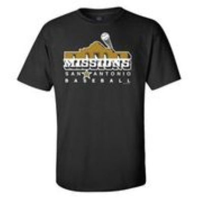 San Antonio Missions Vintage Alamo Logo Black T-Shirt