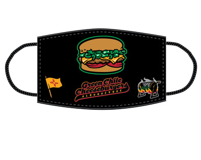 Albuquerque Isotopes Face Mask-Green Chile Cheeseburgers