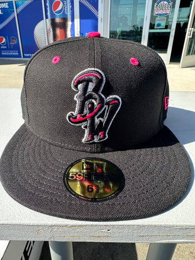 Pensacola Blue Wahoos '24 59Fifty Black Fitted Cap