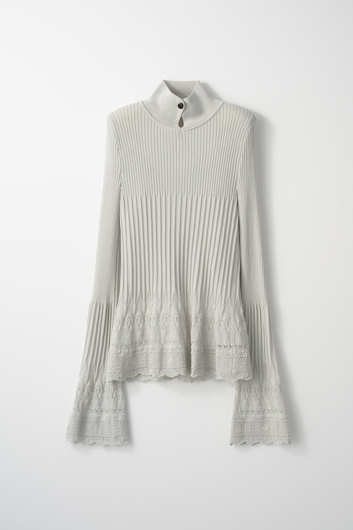 Emerge flower knit top (Light gray)