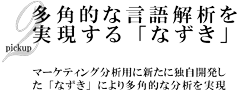 多角的な言語解析を実現する「なずき」。マーケティング分析用に新たに独自開発した「なずき」により多角的な分析を実現