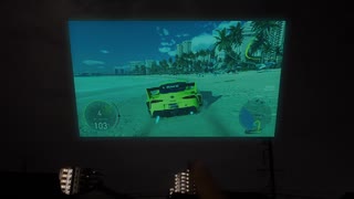 夜空にホログラムを映し出してレースゲームをやってみた