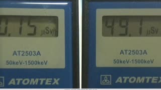 また9.99μSv/ｈで測定不能で電池交換。ATOMTEXは、0.99μSv/ｈ