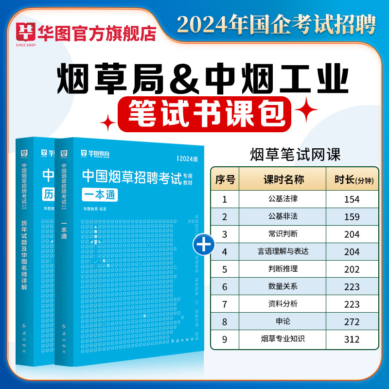 【书课包】2024版中国烟草招聘考试【教材+历年+课程】