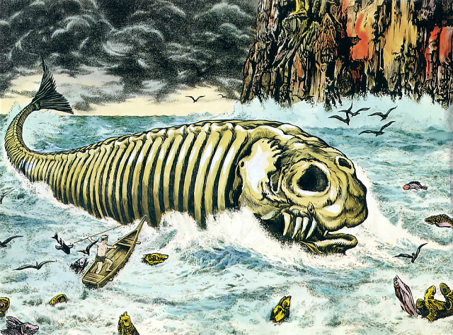 Bakekujira illustration from Shigeru Mizuki's Yokai Jiten -- 