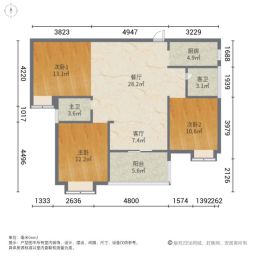 鹏湖湾3室2厅115.23㎡130.8万二手房图片