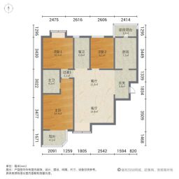 西岸国际花园(西苑)3室2厅110.76㎡145万二手房图片