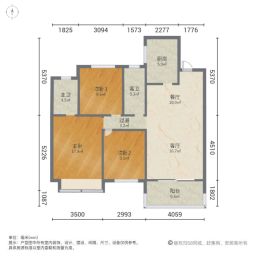 金科城(一期北院)3室2厅117.42㎡195万二手房图片