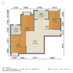 鹏湖湾3室2厅101.27㎡125万二手房图片