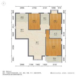 西岸国际花园(西苑)3室2厅133.05㎡180万二手房图片