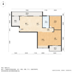 清江泓景3室2厅96.52㎡100万二手房图片