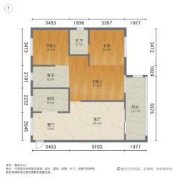 中梁首府壹号3室2厅118.64㎡110万二手房图片