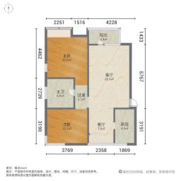 金地格林世界棕榈苑2室2厅89.54㎡140万二手房图片