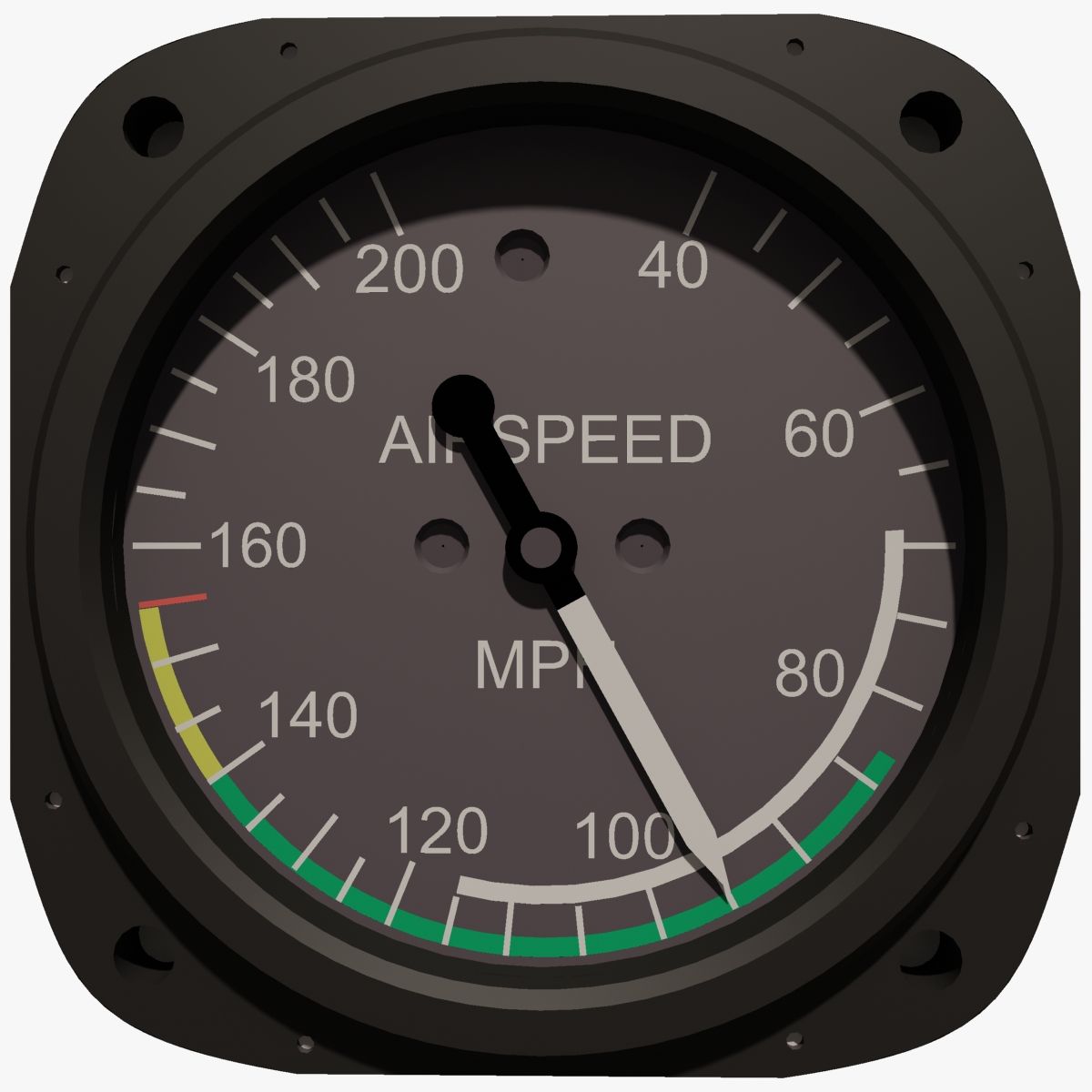 Air Speed Aircraft Instrument 3d model