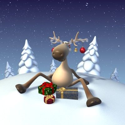 Renna di Babbo Natale 3d model