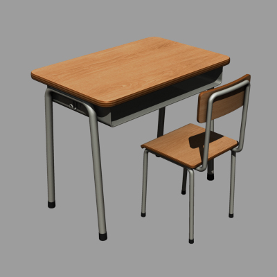 school desk 3d model