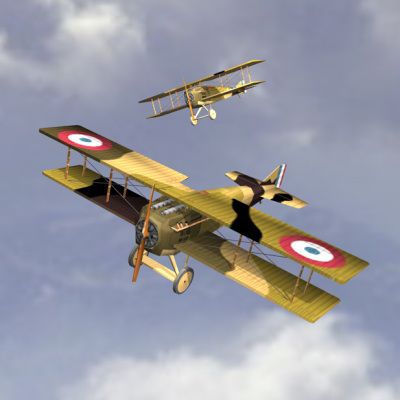 飞机SPAD VII（双翼飞机） 3d model