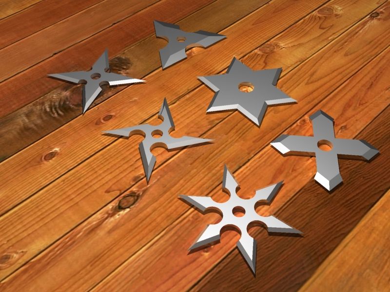 6 Shurikens 3d model