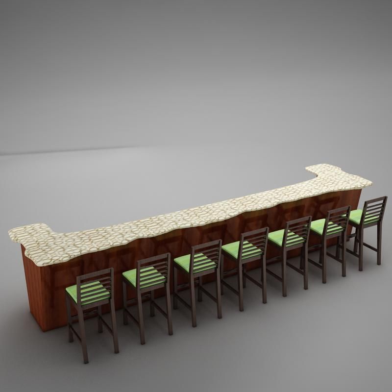 Bar tezgahı royalty-free 3d model - Preview no. 4