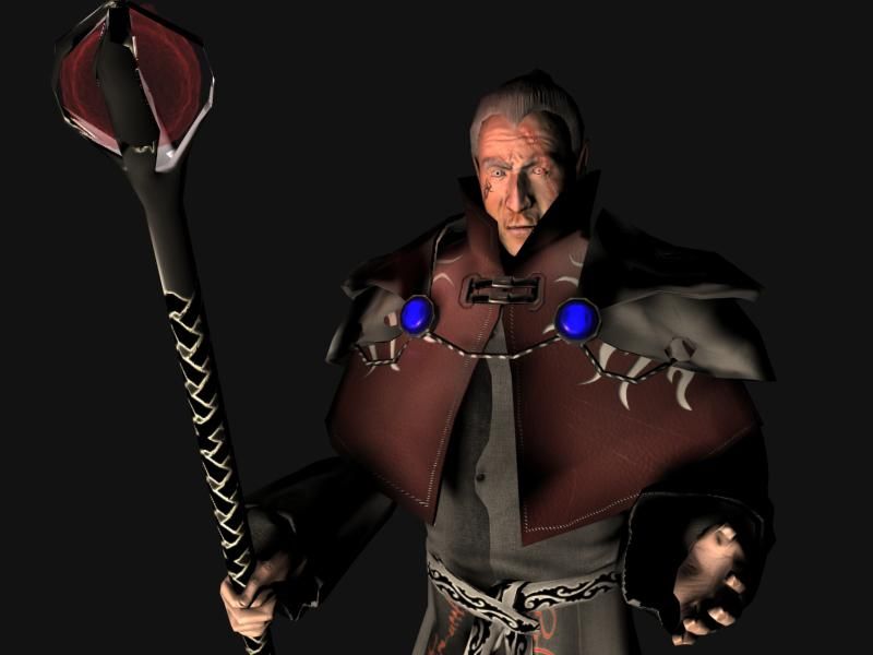 Mago de Batalha Negra 3d model