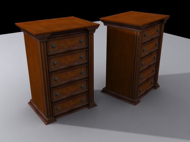 Commode Antique en Bois 3d model