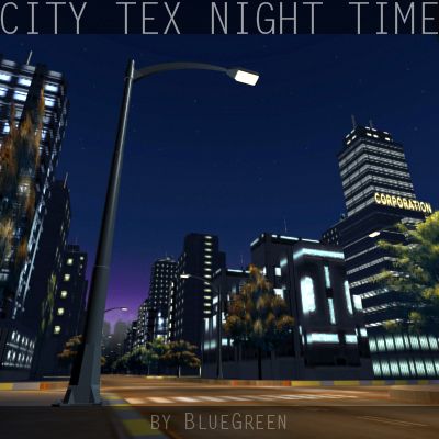 Ciudad Tex Night Time royalty-free modelo 3d - Preview no. 7