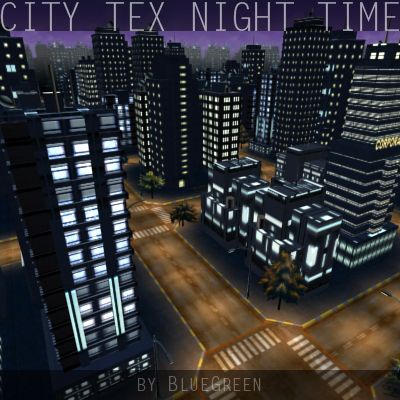 Ciudad Tex Night Time royalty-free modelo 3d - Preview no. 8