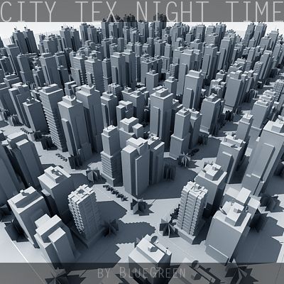 Ciudad Tex Night Time royalty-free modelo 3d - Preview no. 17